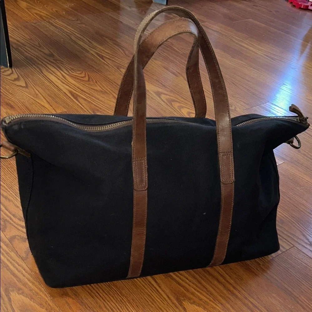 Nisolo Sustainable Luis Weekender Travel Bag Luggage Canvas Leather Designer blk